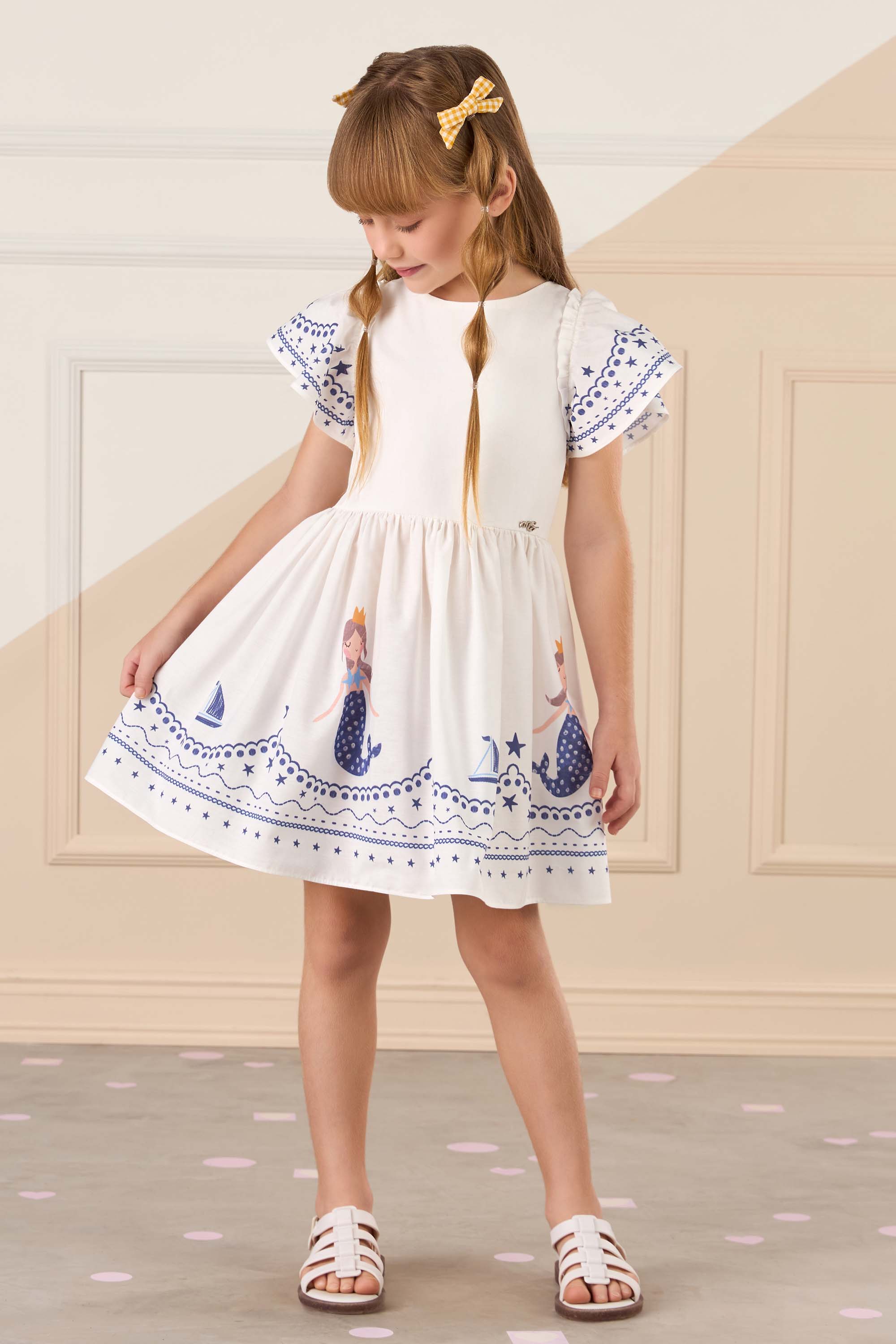 Mon Sucré Vestido Todo Branco Infantil Vestido Infantil Branco